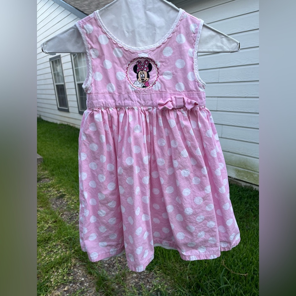 Disney Store Minnie Mouse Pink Polka Dot Dress
